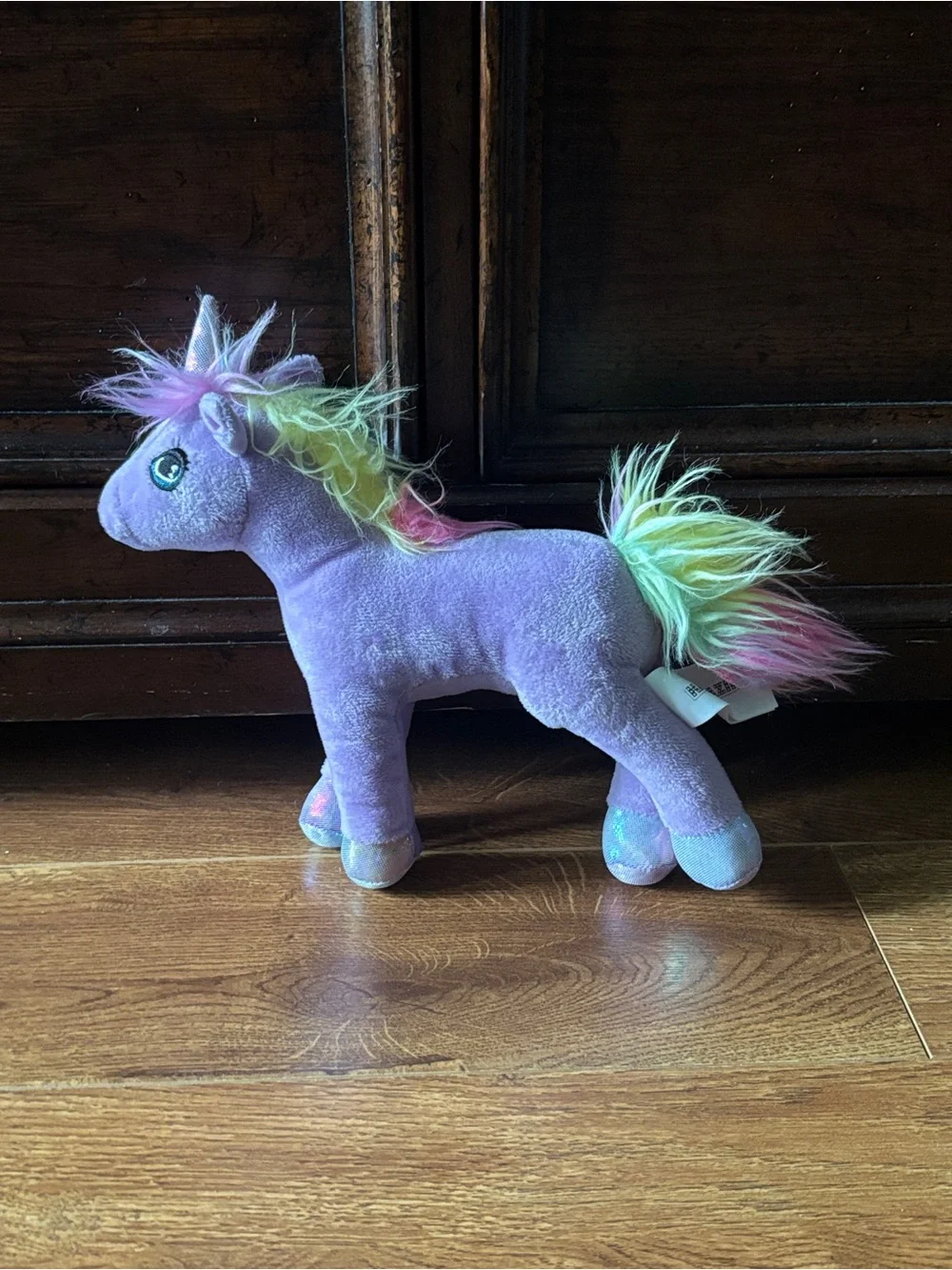 Lilac Unicorn Plush with Rainbow Mane - Kids Stuffed Animal